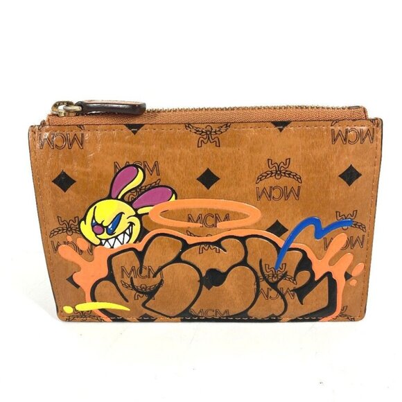 Auth MCM SAMBYPEN collaboration Sam-by-Pen Rabbit Visetos Wallet Case purse
